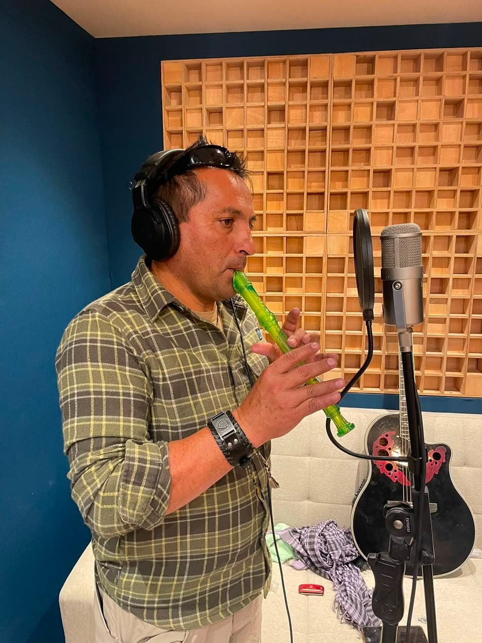 Registro de voz con micrófono de condensador